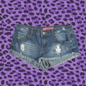 Denim mini shorts london low rise